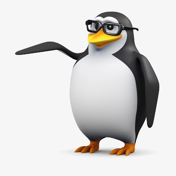 Un pingouin à lunettes